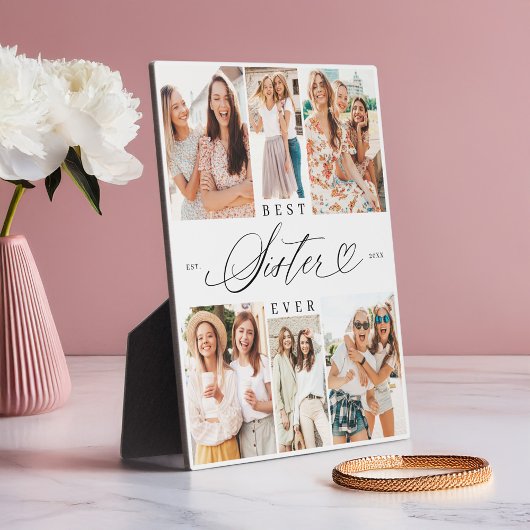 ベスト シスター エバー シスター スクリプト ハート フォト コラージュ フォトプラーク