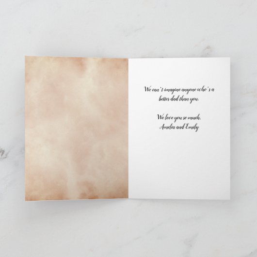 ベスト・ダッド・ウォーターカラー 父の日の写真カード カード (内部)