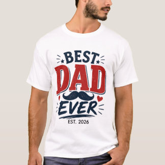 ベスト・ダッド・エバー ビンテージタイポグラフィー 父の日Tシャツ Tシャツ