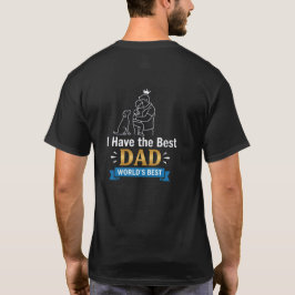 ベスト・ダッド・キングTシャツ | お父さんと息子の犬の家族ハグ Tシャツ