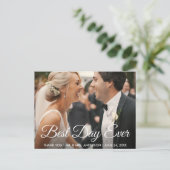 ベスト・デイ・エバー 結婚式の写真ありがとうございます ポストカード (スタンド正面)