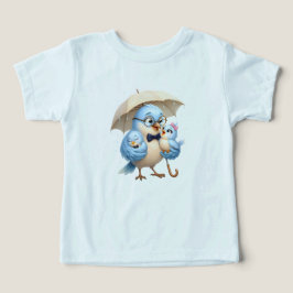 ベスト・ファーザー かわいい鳥のライトブルーのトドラーTシャツ