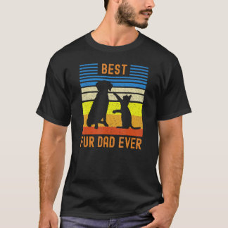 ベスト ファーザー 黄色いチョコレートラブラドールの犬 猫 Tシャツ