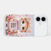 ベスト・モム・エバー かわいい花柄の猫 iPhone 16 カスケード アドーラ 16ケース (裏面横)