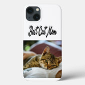 ベスト 猫ママ 写真 ブラック テキスト Case-Mate iPhoneケース (裏面)