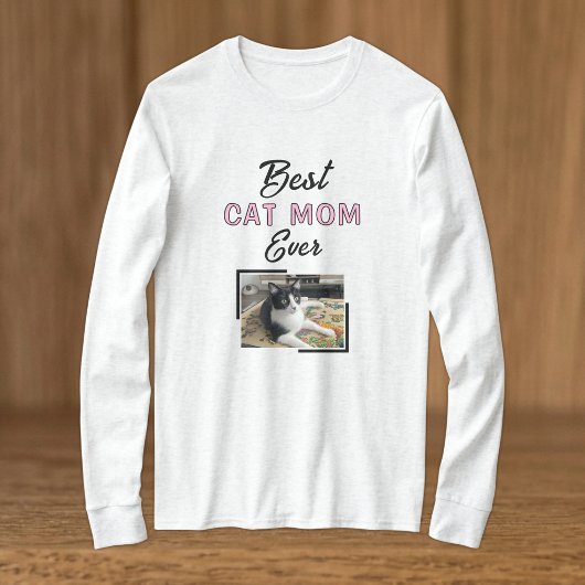 ベスト 猫ママ 写真 ブラック ピンク Tシャツ