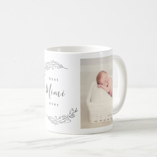 ベストMimiの花のリースの写真のコーヒー・マグ コーヒーマグカップ (正面右)