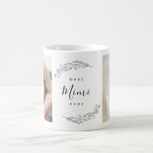 ベストMimiの花のリースの写真のコーヒー・マグ コーヒーマグカップ (中央)