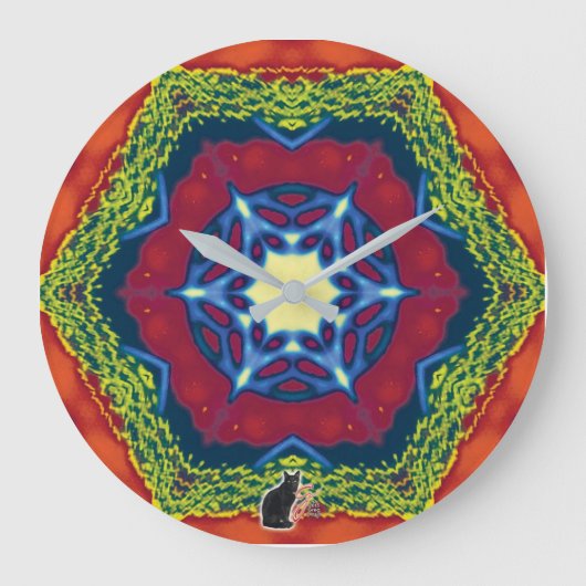 ベスパー万華鏡のように千変万化するパターン ラージ壁時計 (正面)