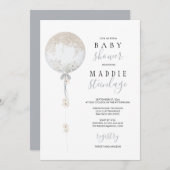 ベスポークフローラバルーンベビーシャワー招待状 招待状 (正面/裏面)