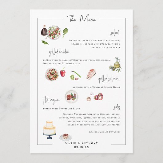 ベスポ図解入りの、写真付きのケ |のメ結婚ニュー メニュー (正面)