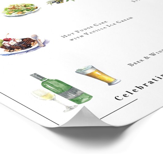 ベスポ図解入りの、写真付きのケ |の結婚メニューポスター ポスター (角)