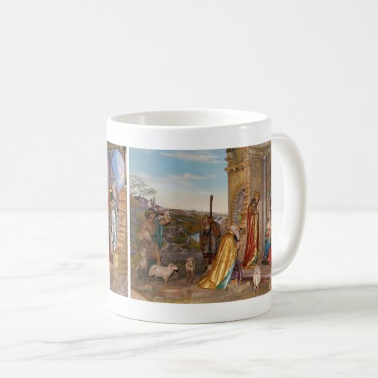 ベスレヘムで生まれるベビーナザレのイエス コーヒーマグカップ (正面右)