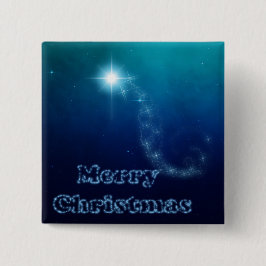 ベスレヘムのクリスマスの空の星 缶バッジ