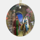 ベスレヘムの倍オーナメントへの旅行は味方しました セラミックオーナメント (左)