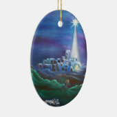 ベスレヘムの楕円形のオーナメントの星 セラミックオーナメント (右)