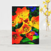 ベスレヘムの空白のな挨拶状のオレンジ星 カード (黄色い花)