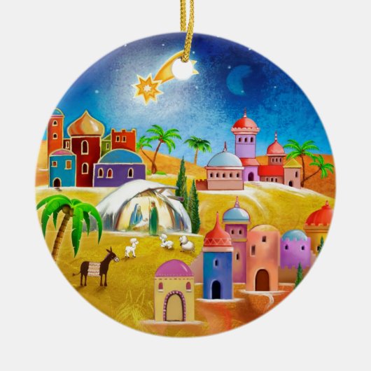 ベスレヘムx-masのオーナメント上の星 セラミックオーナメント (正面)