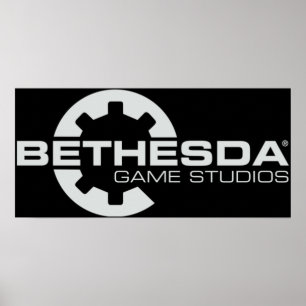 ベセスダゲームスタジオロゴグレイ ポスター