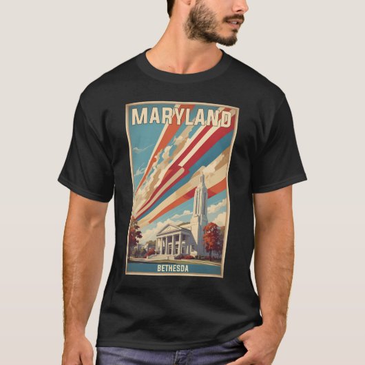 ベセスダメリーランドUSAヴィンテージ旅行観光 Tシャツ (正面)