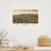 ベセル， VTパノラママップ – 1886 ポスター (キッチン)