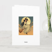 ベソームのベクターアートを歩くボーホウィッチーな女性 シーズンカード (裏面)