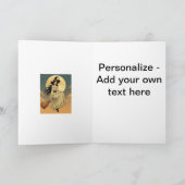 ベソームのベクターアートを歩くボーホウィッチーな女性 シーズンカード (内部)