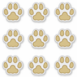 ベタつかない中サイズの猫の足跡のタンデザインの動物の足跡シール シール