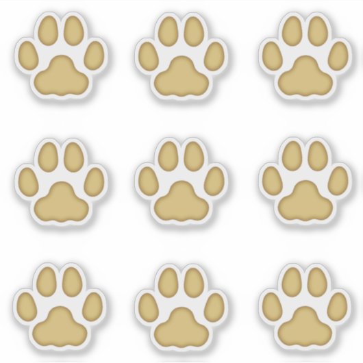 ベタつかない中サイズの猫の足跡のタンデザインの動物の足跡シール シール (正面)