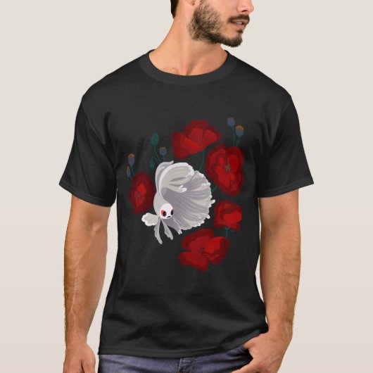 ベタとポピー Tシャツ (正面)