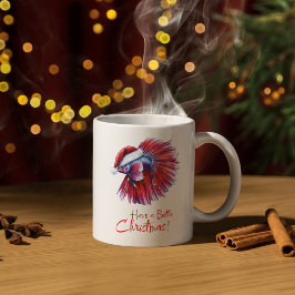 ベタのクリスマスおめでとう ベタ好きのための面白いサンタのデザイン コーヒーマグカップ