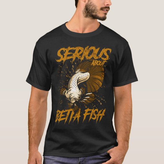 ベタの熱帯魚飼育に真剣 Tシャツ (正面)