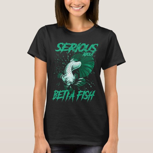 ベタの熱帯魚飼育に真剣 Tシャツ (正面)