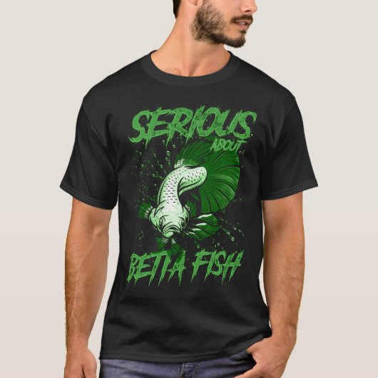ベタの熱帯魚飼育に真剣 Tシャツ (正面)