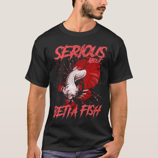 ベタの熱帯魚飼育に真剣 Tシャツ (正面)
