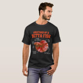 ベタの解剖図が面白い シャム闘魚 Tシャツ (正面フル)