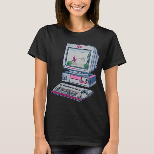 ベタの青 デスクトップ Tシャツ (正面)