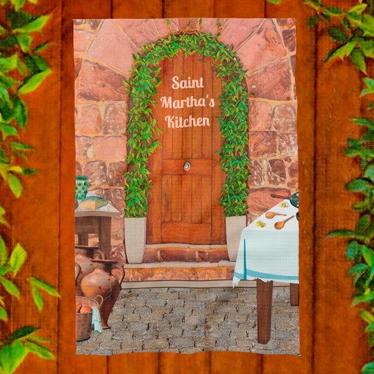 ベタニーの台所の聖マルタ キッチンタオル