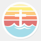 ベタニービーチサンセットステッカー ラウンドシール (正面)