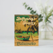 ベタニービーチデラウェアパームツリーズヴィンテージ80s ポストカード (スタンド正面)