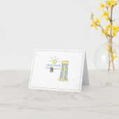 ベタニービーチライフガードシャックグリーティングカード カード (黄色い花)