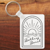 ベタニービーチラインデザインサンセットキーチェーン キーホルダー (正面)