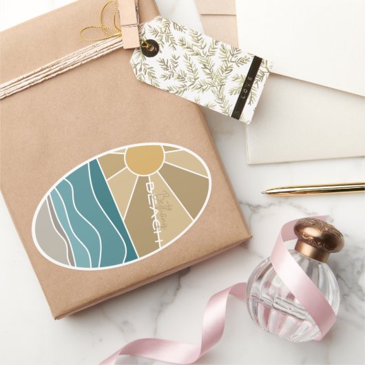 ベタニービーチ防水シール 楕円形シール (ギフト)