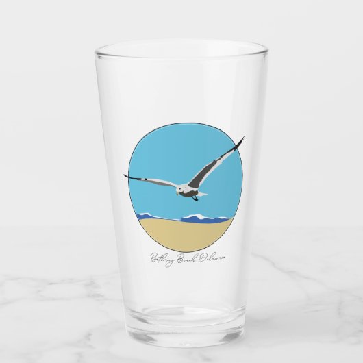 ベタニービーチ、デラウェア海カモメ飛んでいるビーチ タンブラーグラス (正面)