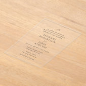 ベタニー伝統的エレガントな結婚式 アクリル招待状 (レイダウン)