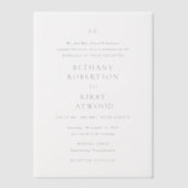 ベタニー伝統的エレガントな結婚式 ベラム紙招待状 (正面)