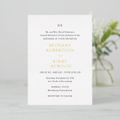 ベタニー伝統的エレガントな結婚式 箔招待状 (立ち正面)