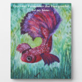 ベタ魚の水彩画 フォトプラーク (正面)