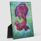 ベタ魚の水彩画 フォトプラーク (側面)