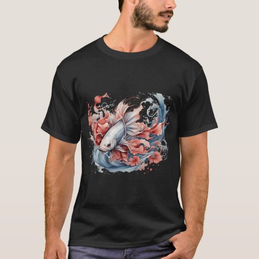 ベタ, きれいな魚 Tシャツ (正面)